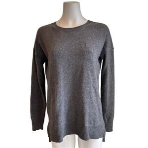 NWT AQUA 100% Cashmere Crew Neck Sweater Grey Size M